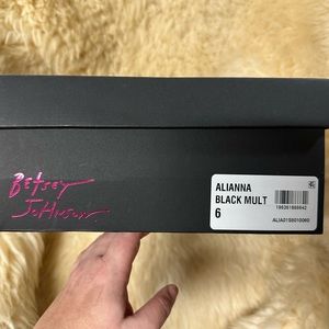 Betsey Johnson Alianna Black Multi Color Heels size 6